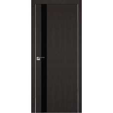 Дверь межкомнатная Леском Платинум П-3 Орех темный, стекло черное, кромка